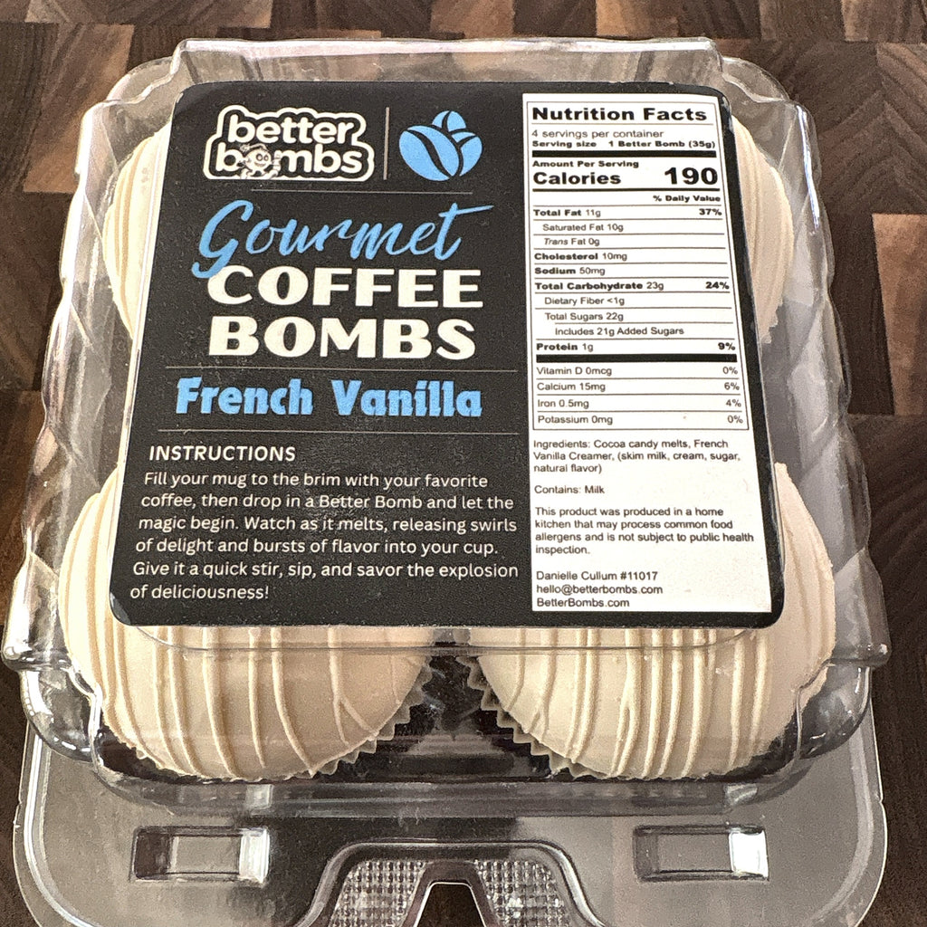 French Vanilla Coffee Bombs 4-Pack | Better Bombs Gourmet Coffee Creamer Bombs | Coffee Lover Gift, Stocking Stuffer