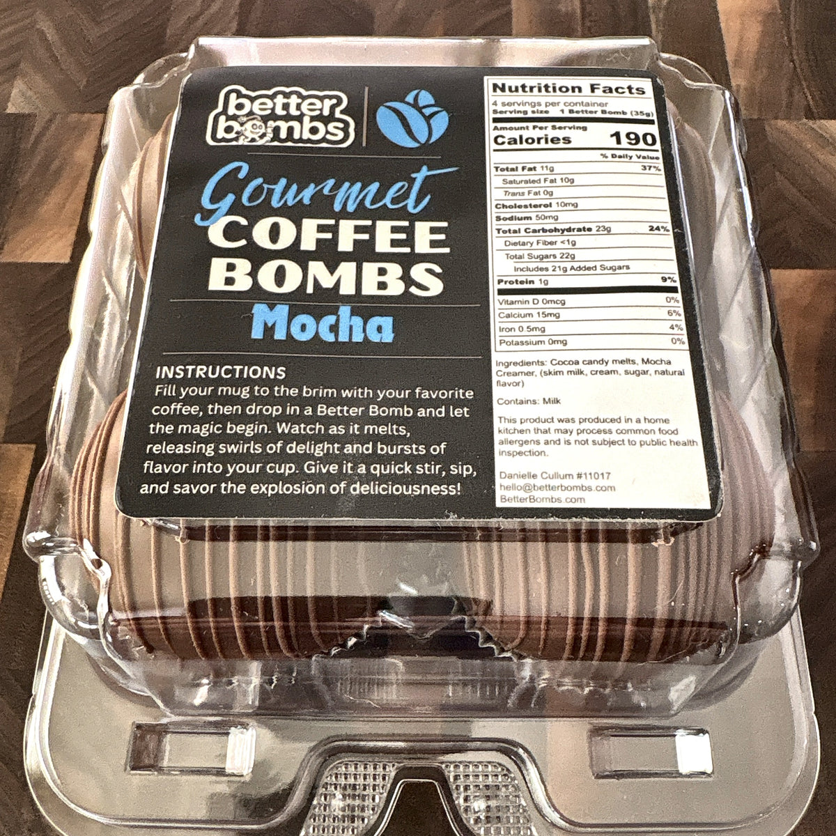 Mocha Coffee Bombs 4-Pack | Better Bombs Gourmet Coffee Creamer Bombs | Chocolate Coffee Gift, Stocking Stuffer