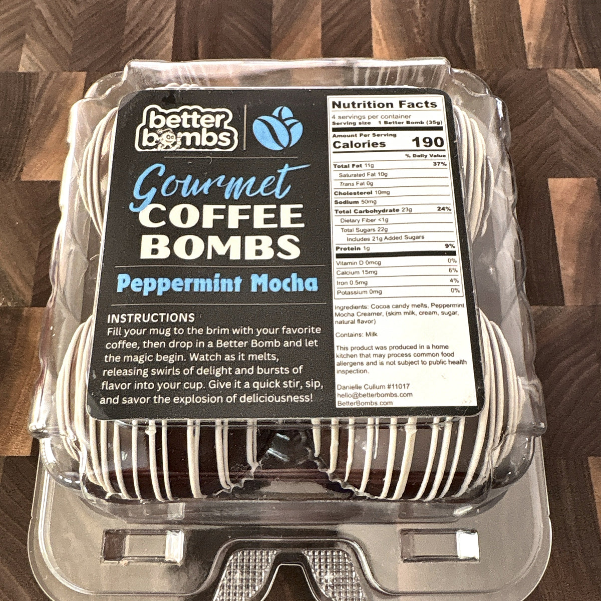 Peppermint Mocha Coffee Bombs 4-Pack | Better Bombs Gourmet Coffee Creamer Bombs | Holiday Coffee Gift, Stocking Stuffer